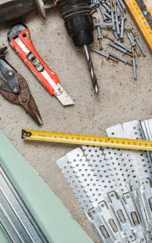 Electrician installing wiring